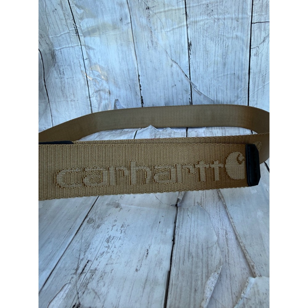 Carhartt Mens Webbed Belt Tan Brown Logo Jacquard WB5768-M Size Large 38-40